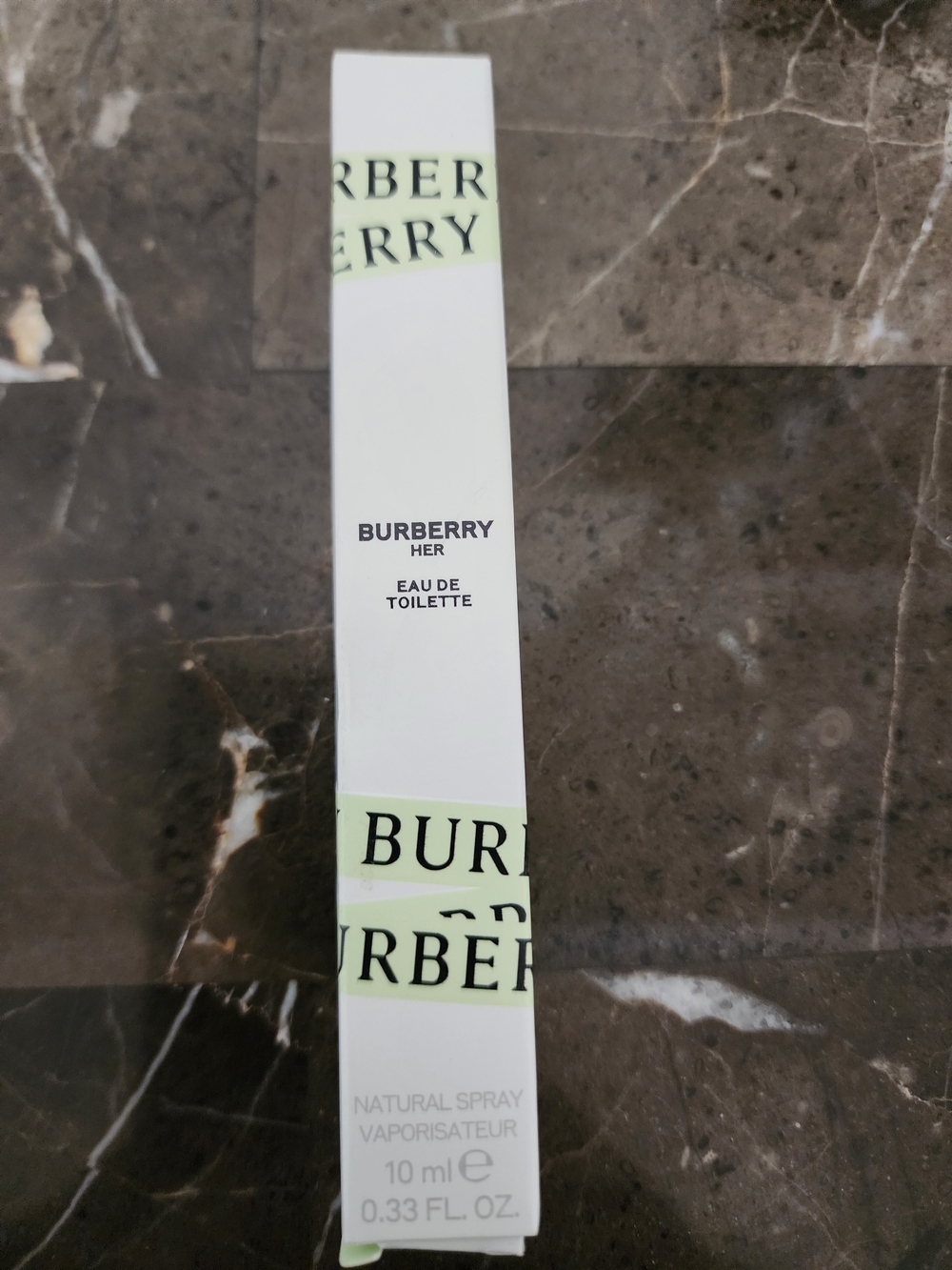 Burberry White Box with Pale Green Accents Travel Spray